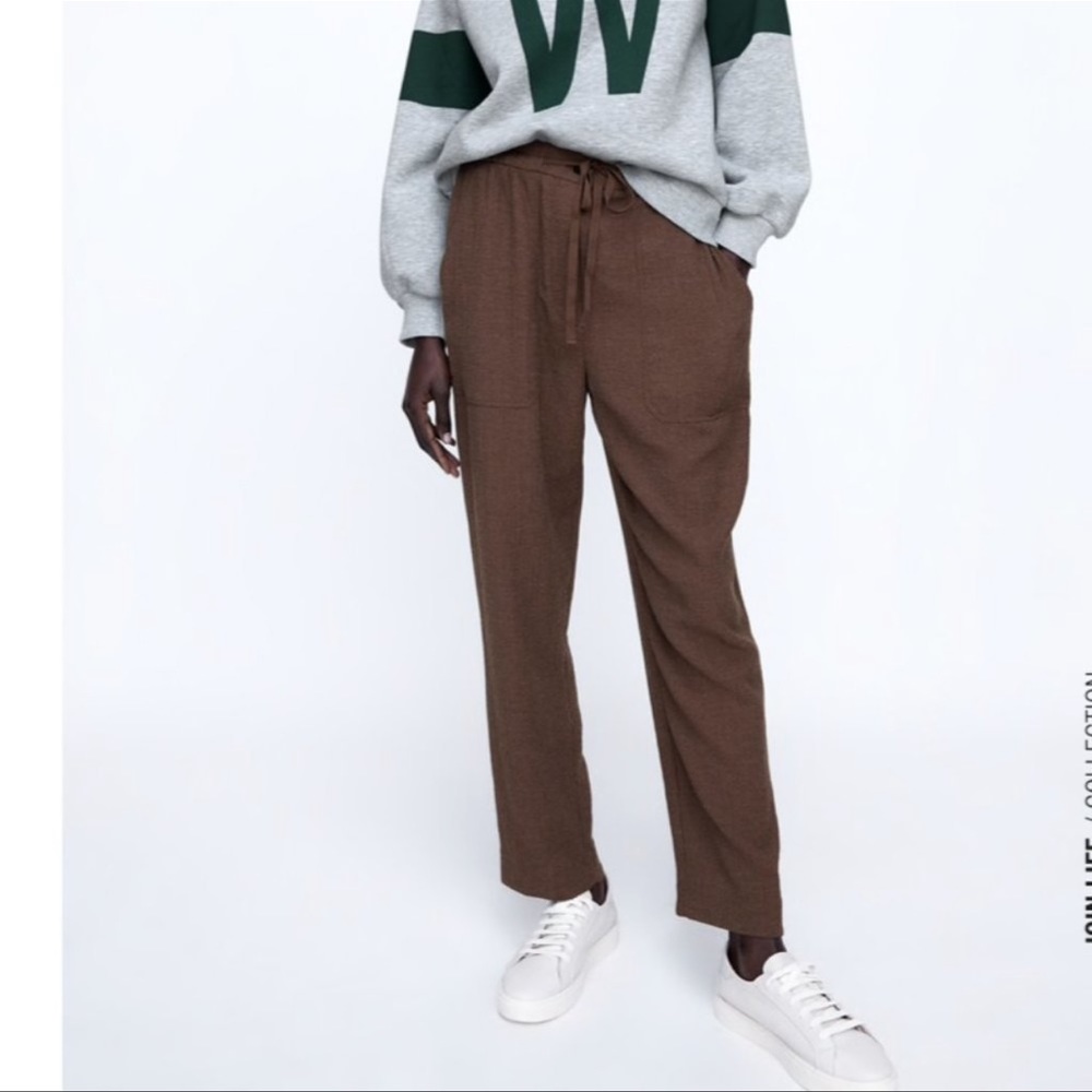 Zara TEXTURED PANTS DUSTY PURPLE